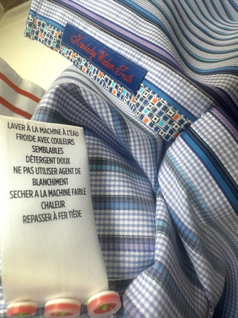 NWT Robert Graham Blue Striped casual Button Down Costa Rica size medium - Picture 8 of 13